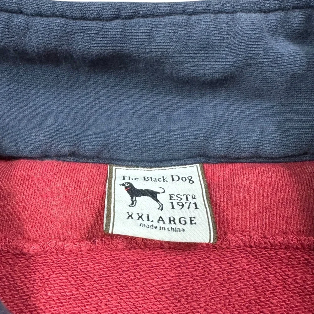 The Black Dog Red Logo 1/4 Zip Pullover Sweater Men's XXL